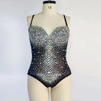 💎 Luxuriöser Schwangerschafts-Body – Strass & Perlen für Fotoshootings