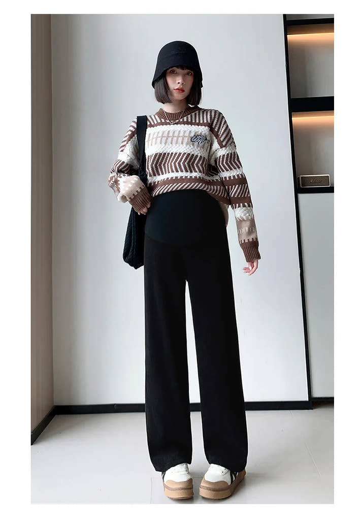 🤰 Frühling/Herbst Umstands-Hose – Straight Fit & Weit geschnitten