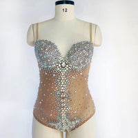 💎 Luxuriöser Schwangerschafts-Body – Strass & Perlen für Fotoshootings