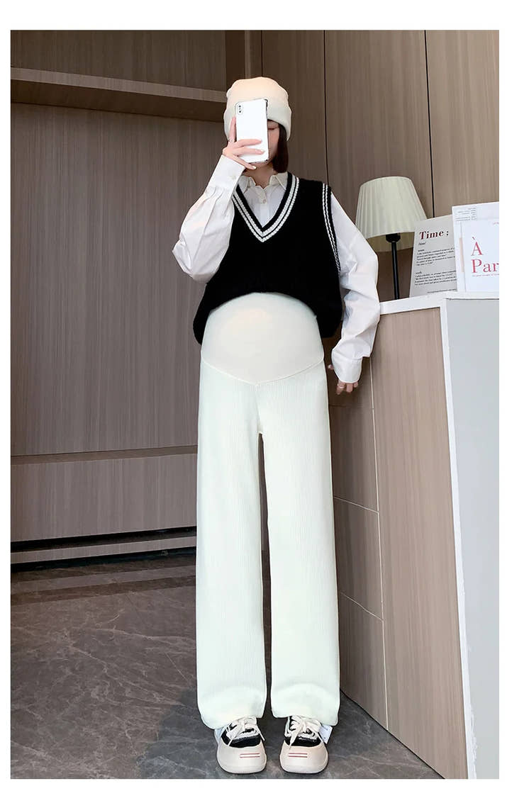 🤰 Frühling/Herbst Umstands-Hose – Straight Fit & Weit geschnitten