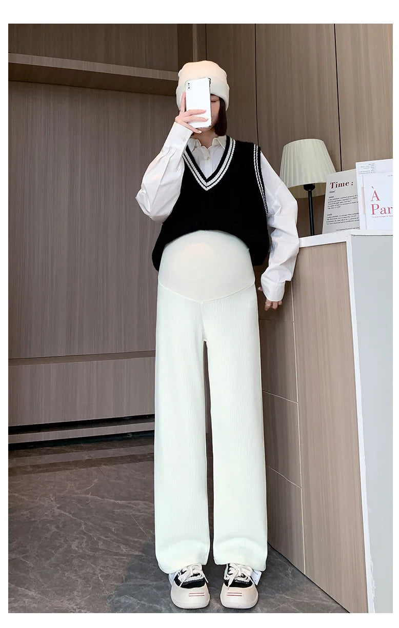 🤰 Frühling/Herbst Umstands-Hose – Straight Fit & Weit geschnitten