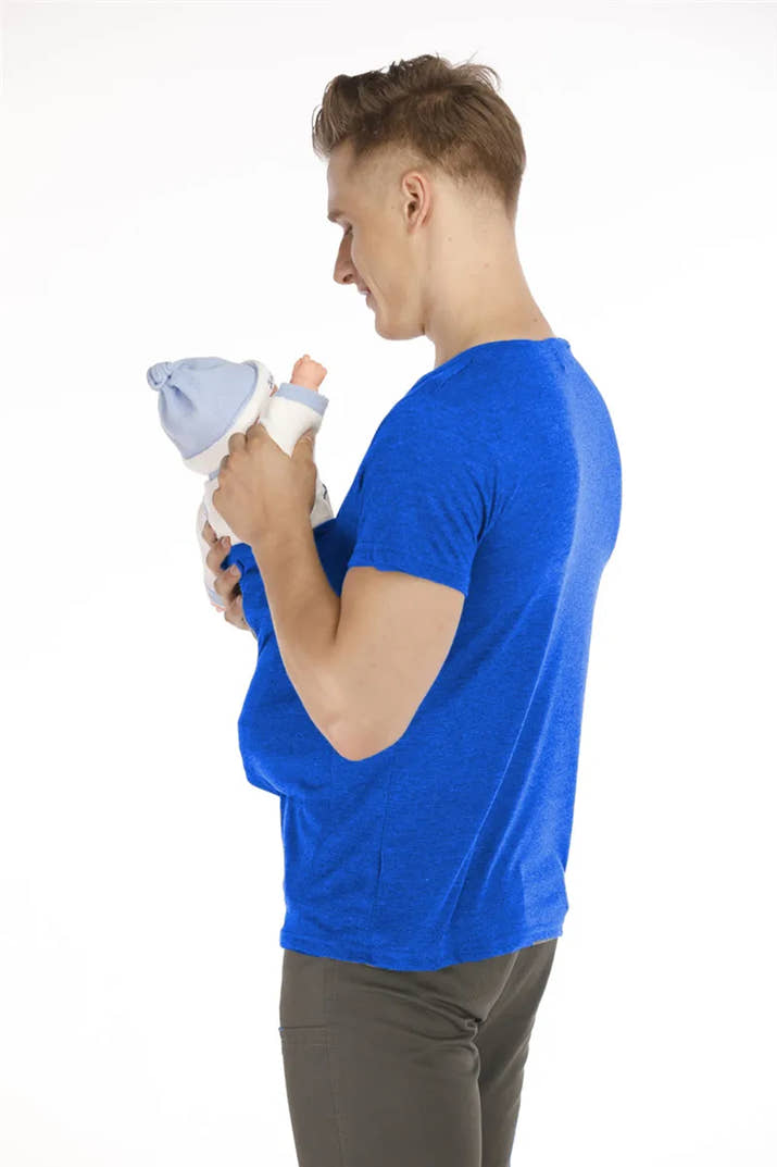 🤰👨‍🍼 Känguru-Tasche T-Shirt – Babytrage & Sommer Umstands-/Elternshirt für Mama oder Papa