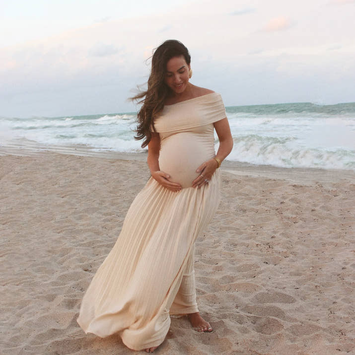 🌸 Photoshoot Dress – Elegantes ärmelloses Sommerkleid für Schwangere 🤰✨