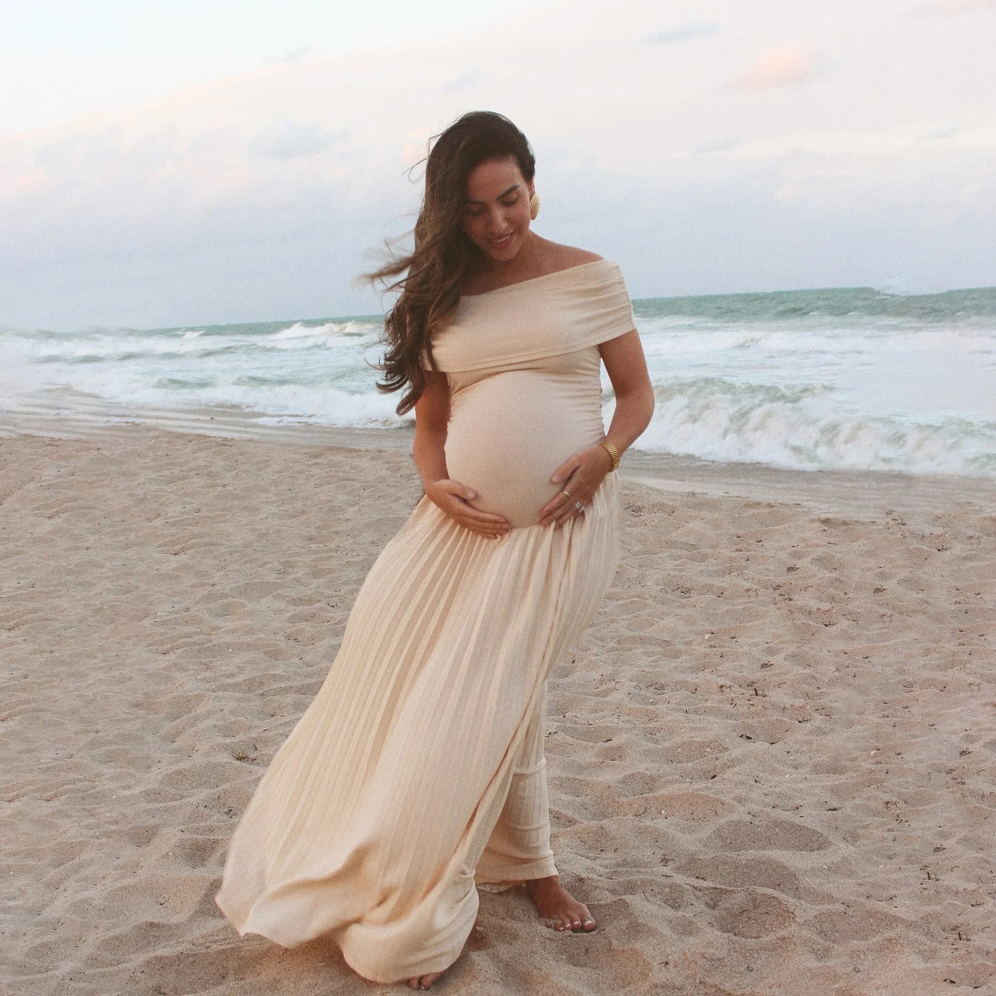 🌸 Photoshoot Dress – Elegantes ärmelloses Sommerkleid für Schwangere 🤰✨
