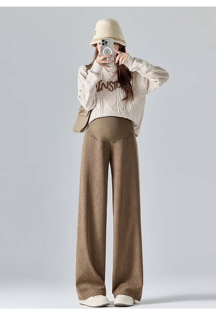 🤰Herbst/Winter Umstands-Hose – Weit & Bequem mit Elastikbund