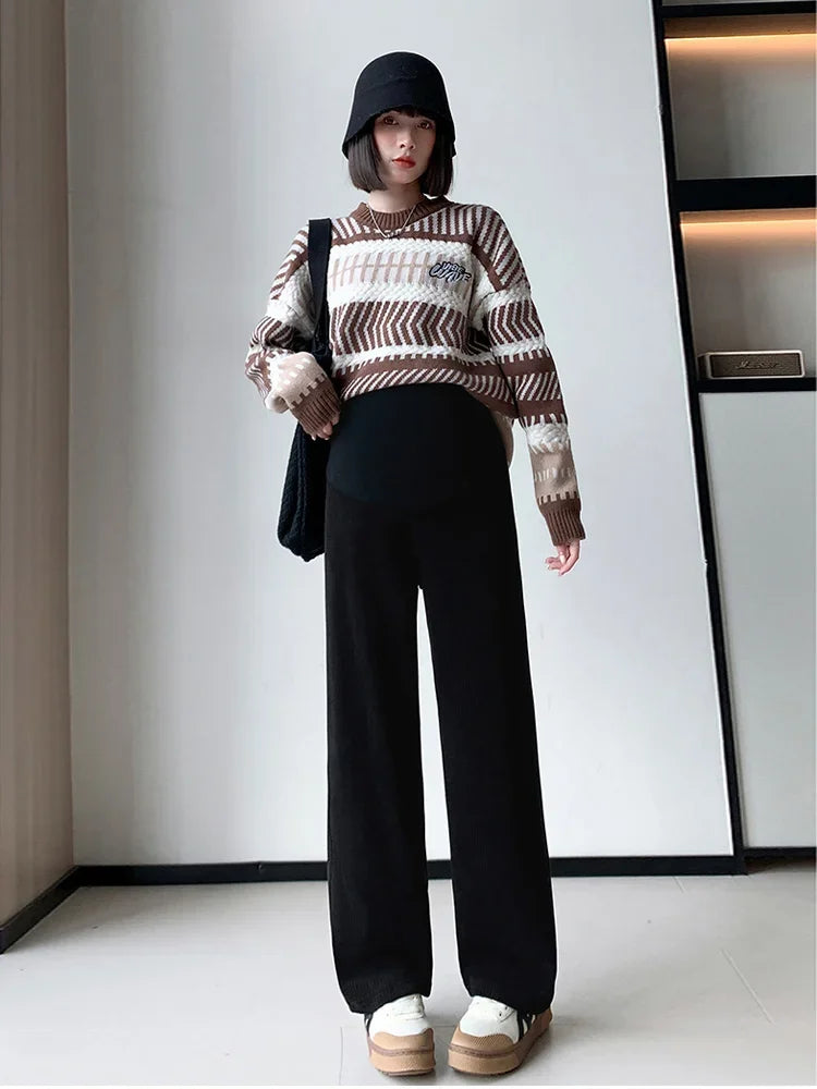 🤰 Frühling/Herbst Umstands-Hose – Straight Fit & Weit geschnitten