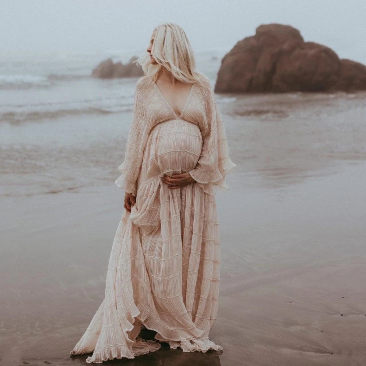 Schwangerschaftskleid – Elegant & Bequem!  Perfekt für werdende Mamas, die Stil und Komfort lieben! 🤰✨