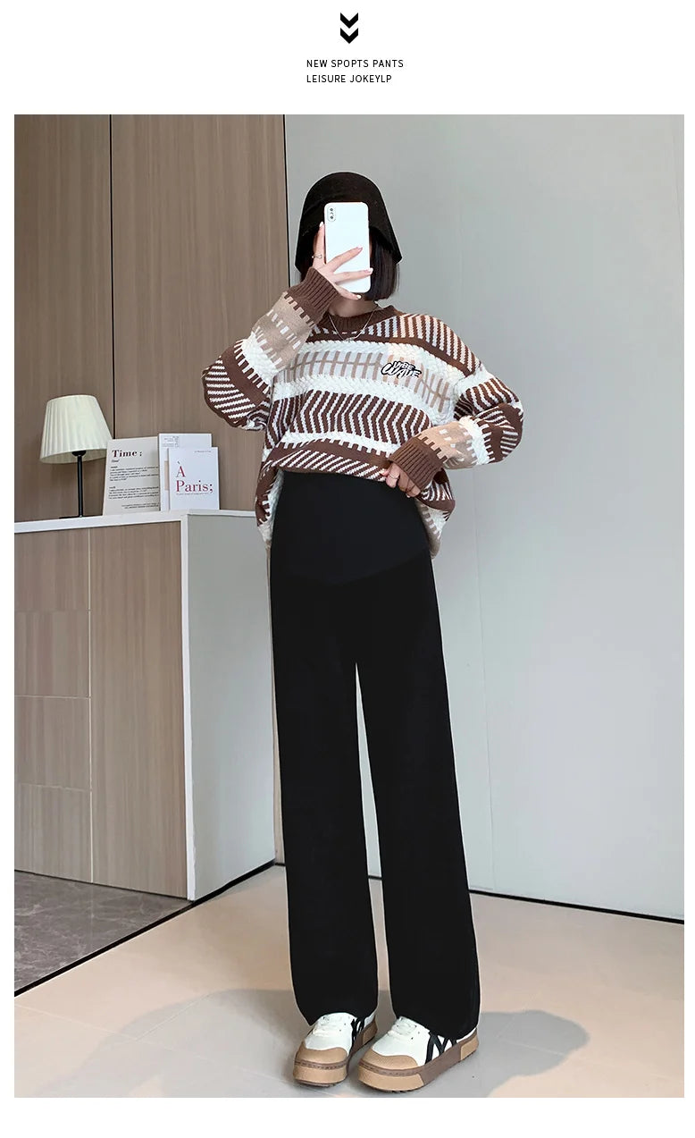 🤰 Frühling/Herbst Umstands-Hose – Straight Fit & Weit geschnitten