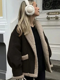 💕 Loose Fit Umstandsjacke – Fleece gefüttert, Herbst/Winter Outfit