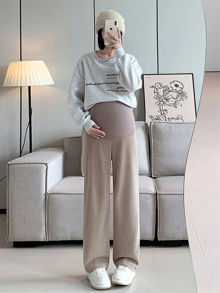 🤰 Frühling/Herbst Umstands-Hose – Straight Fit & Weit geschnitten