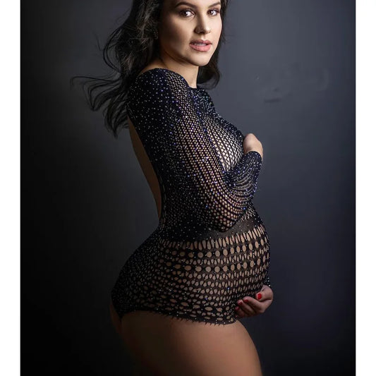 ✨ Strass-Body für Schwangere – Perfekt für Fotoshootings