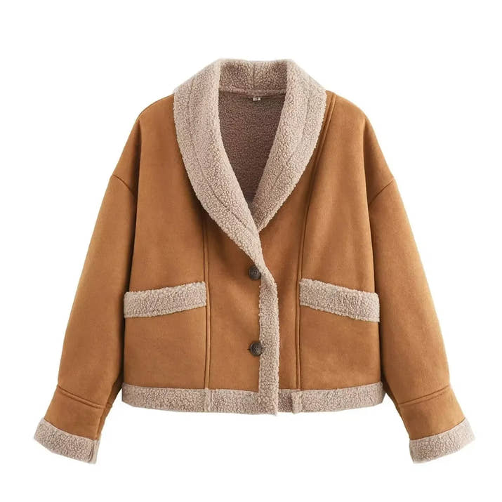 💕 Loose Fit Umstandsjacke – Fleece gefüttert, Herbst/Winter Outfit