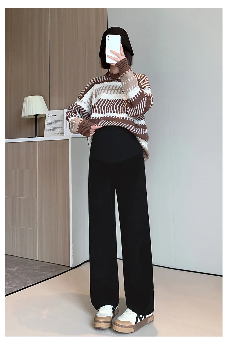 🤰 Frühling/Herbst Umstands-Hose – Straight Fit & Weit geschnitten