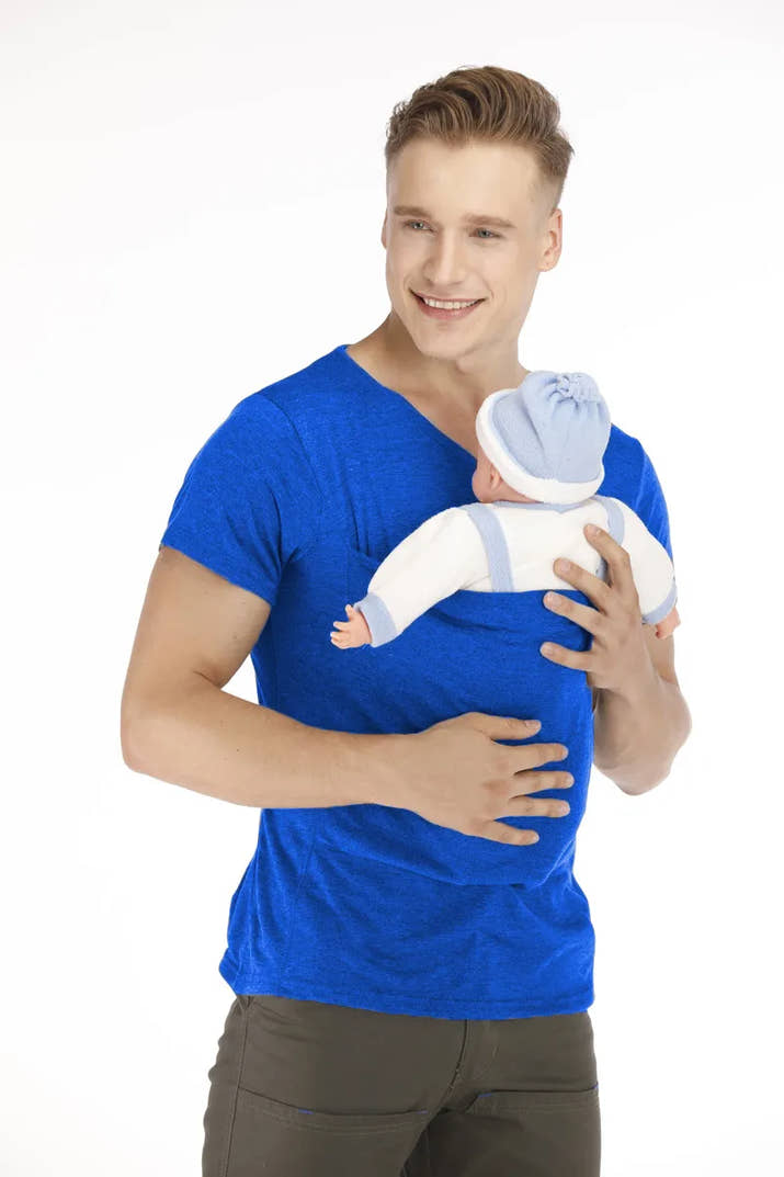 🤰👨‍🍼 Känguru-Tasche T-Shirt – Babytrage & Sommer Umstands-/Elternshirt für Mama oder Papa