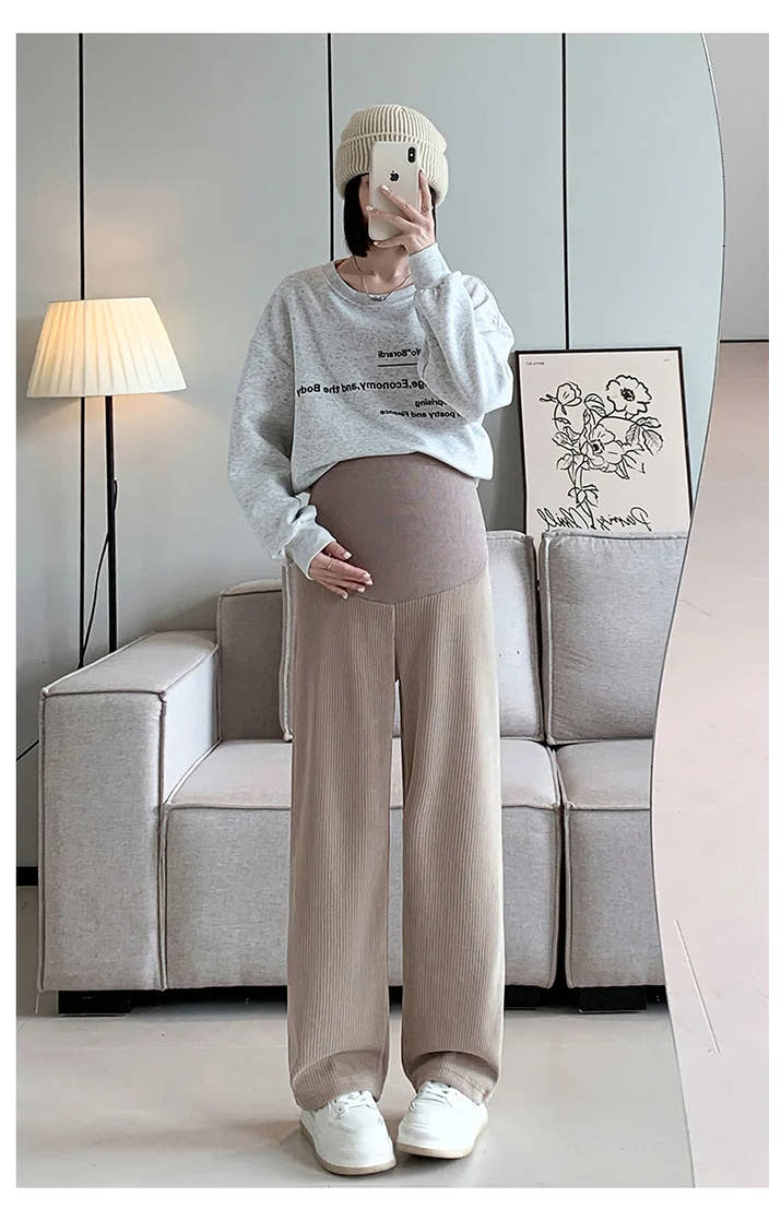 🤰 Frühling/Herbst Umstands-Hose – Straight Fit & Weit geschnitten