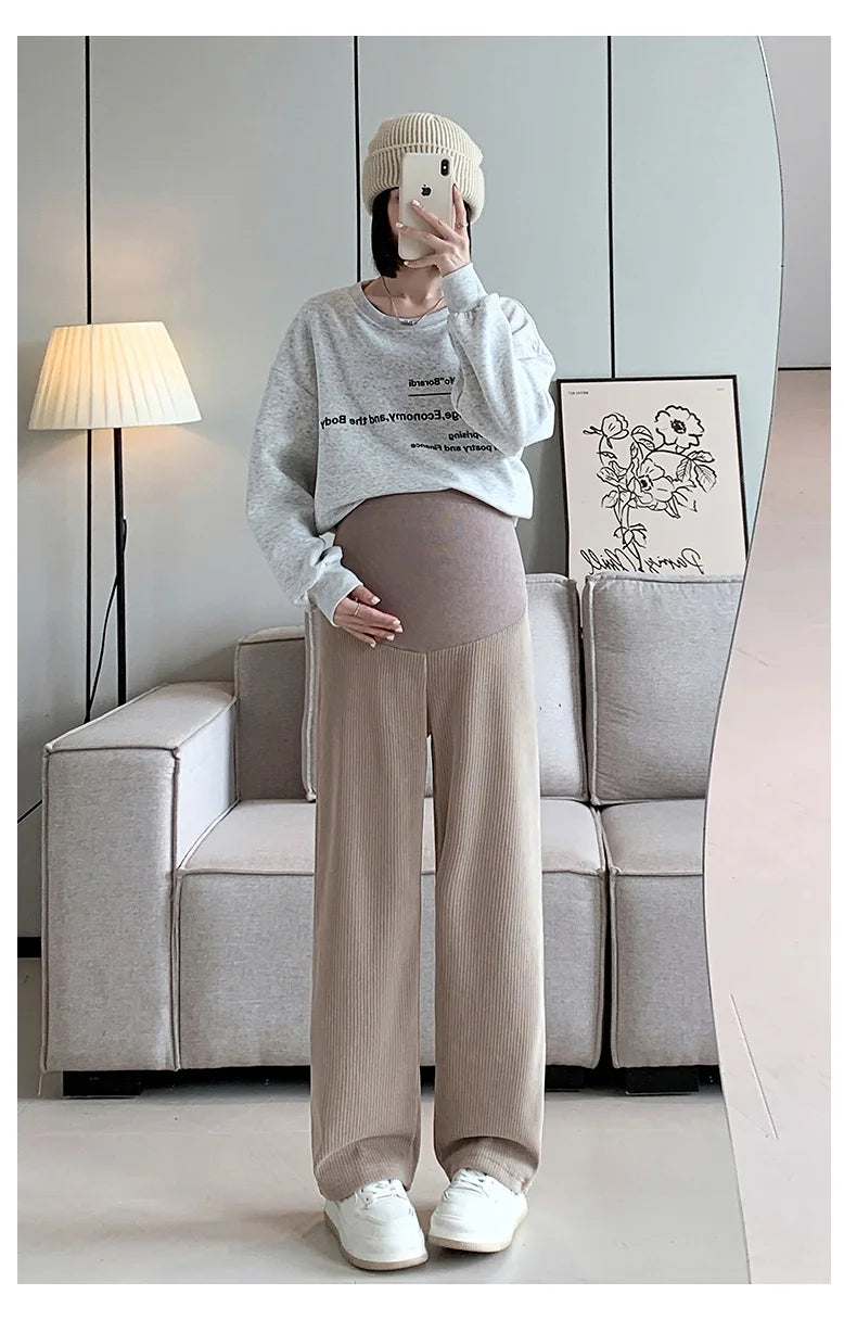 🤰 Frühling/Herbst Umstands-Hose – Straight Fit & Weit geschnitten