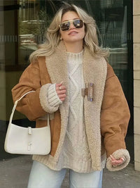 💕 Loose Fit Umstandsjacke – Fleece gefüttert, Herbst/Winter Outfit